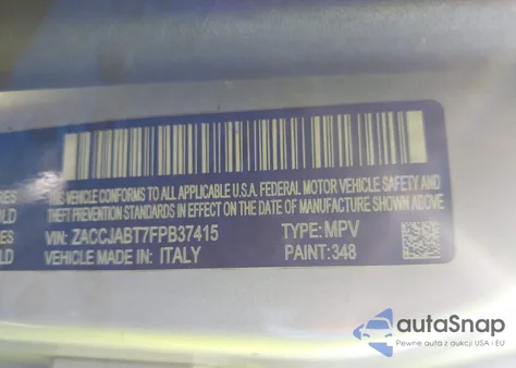 2015 Jeep Renegade Latitude from USA, damaged, VIN ZACCJABT7FPB37415